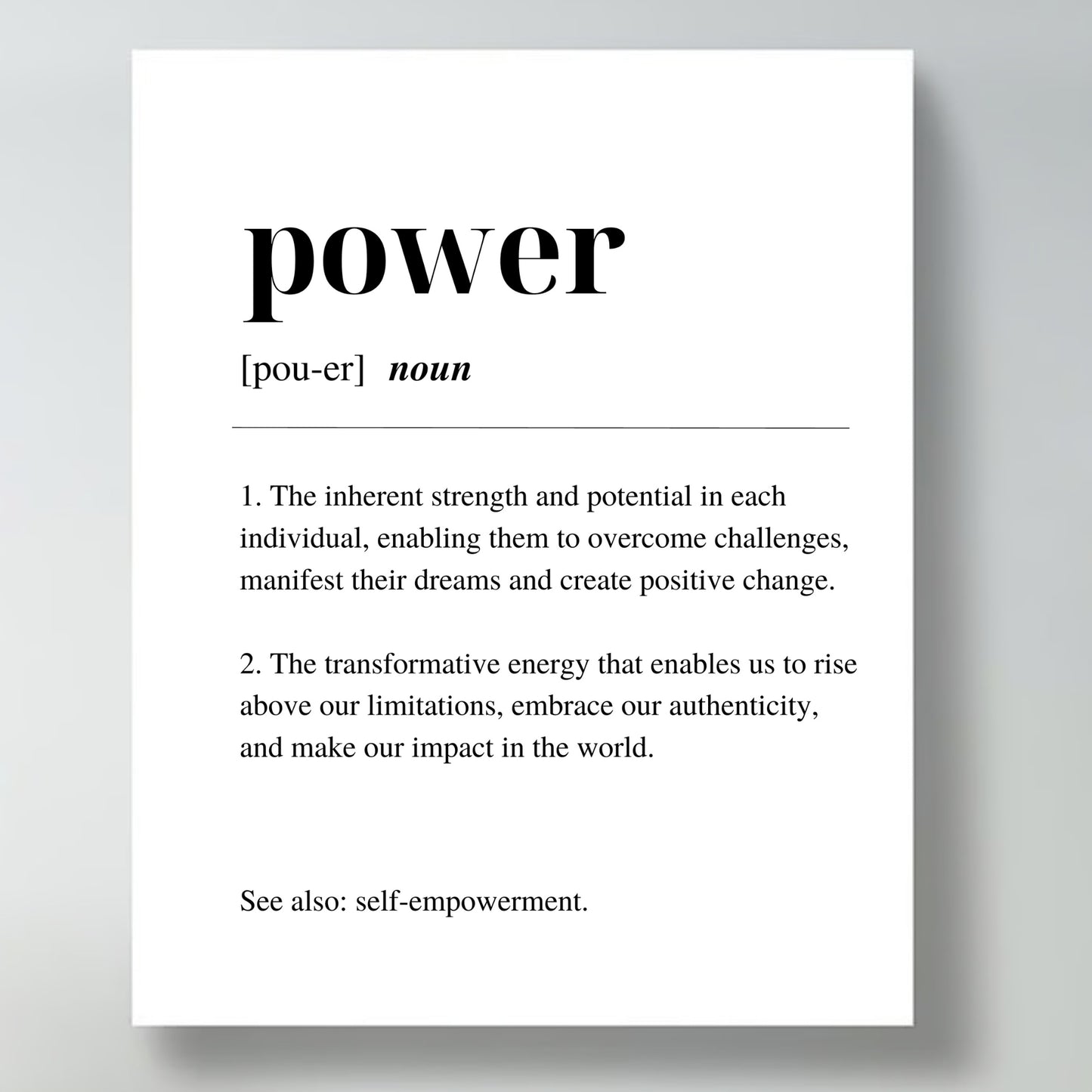 Power Definition - Minimalist Digital Art Printable