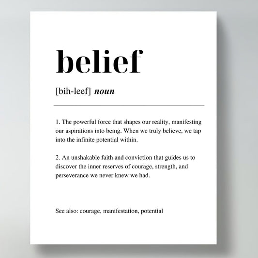 Belief Concept Wall Art Print - Inspirational Motivational Quote Poster