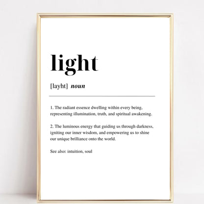 Light Definition Art Print - Inspirational Wall Art