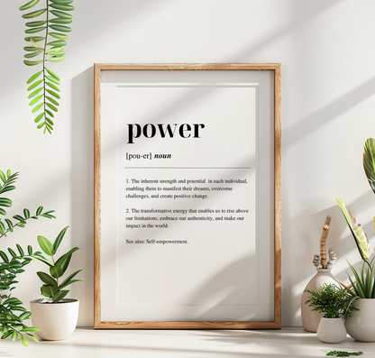 Power Definition - Minimalist Digital Art Printable