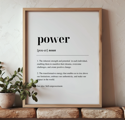 Power Definition - Minimalist Digital Art Printable
