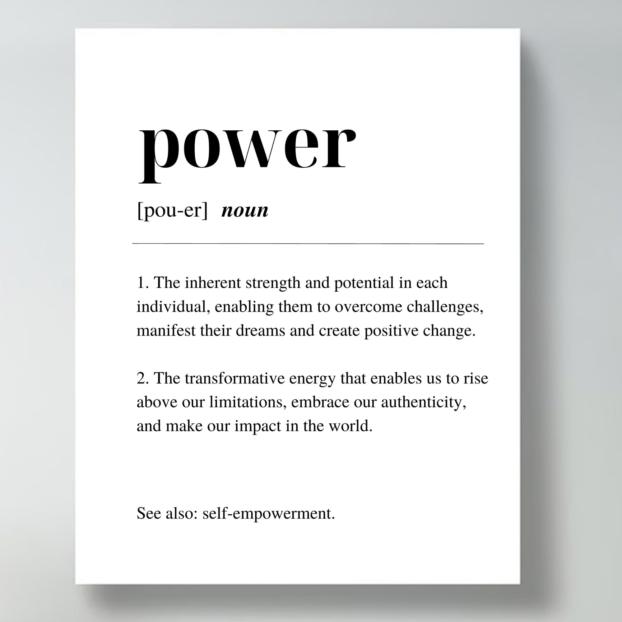 Power Definition - Minimalist Digital Art Print