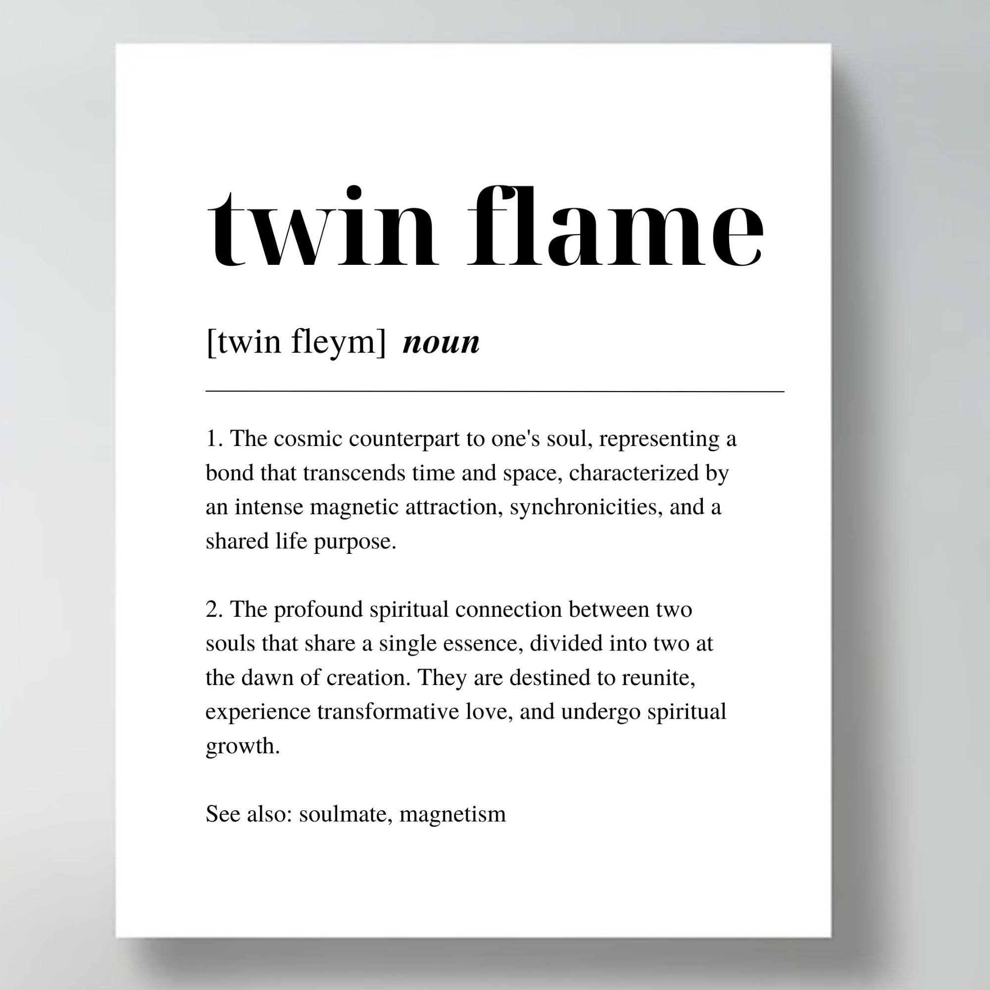 Twin Flame Definition – Minimalist Digital Art Print