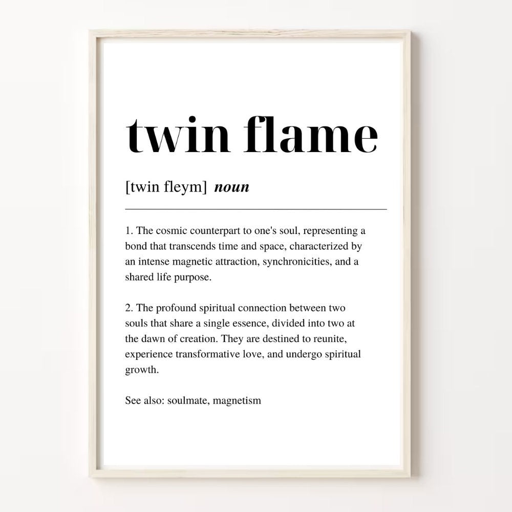 Twin Flame Definition Print - Minimalist Spiritual Art